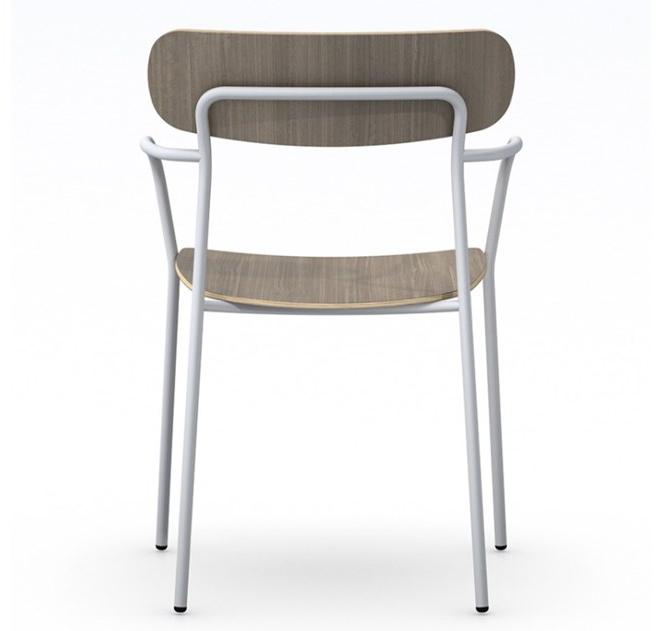 Vela Arredamenti Штабелируемый стул из железа и дерева с подлокотниками Bistro Bistrò sun-id-1402205 - Вид №1