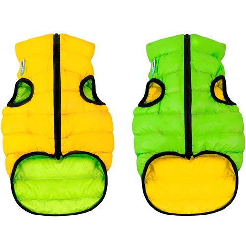 ПР0038404 Куртка для собак двухсторонняя размер М 45см салатово-желтая AiryVest 