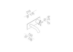 Латунный настенный смеситель для раковины с 2 отверстиями Agape Memory ARCH-00096161 - Вид №2