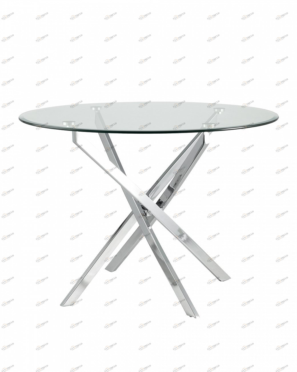 Стол обеденный стеклянные круглый прозрачный D 100 см Hydra STOOL GROUP HYDRA 00-3958826 Прозрачный;хром