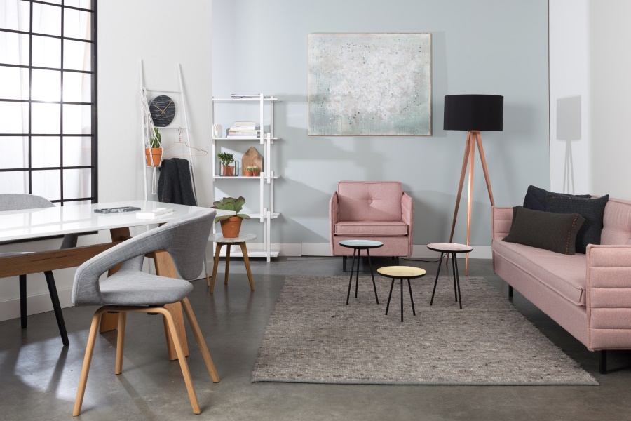 Кресло Flexback темно-серое с бежевым основанием Zuiver 1200096 - Вид №3