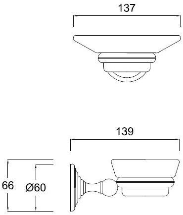 BLEU PROVENCE Настенная мыльница из керамики Classic Ab201 - Вид №1