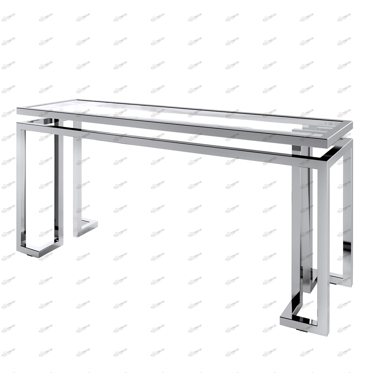 Консоль стекляная прямоугольная Florian DELIGHT  00-3878726 Хром 