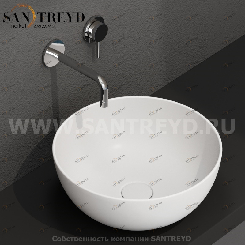 B6T37BO Накладная раковина на столешницу  круглая Ceramica Globo T-EDGE