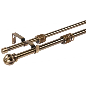 Карниз двухрядный раздвижной Inspire Шар 160-300 см цвет золотой антик 81976809 STLM-2147081