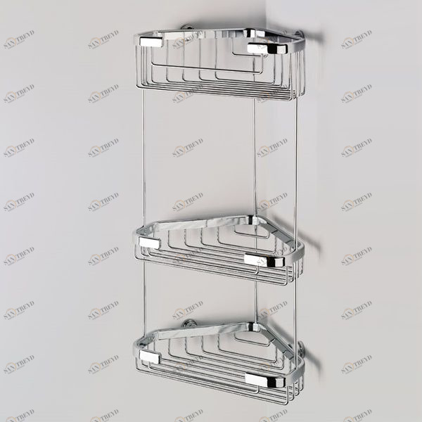 Sonia Полочка-решетка тройная угловая навесная Wire Baskets Хром 055012