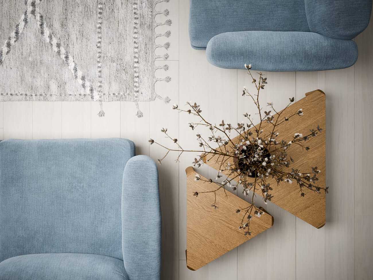 Деревянный треугольный журнальный столик Novamobili ALICE ARCH-00065196 - Вид №2