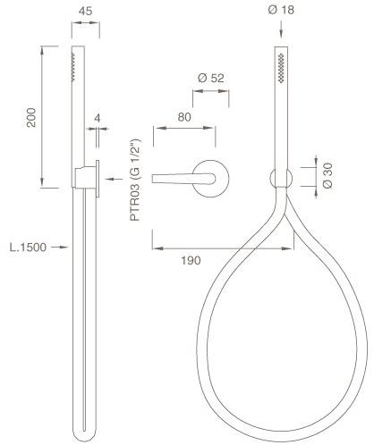 Ceadesign Гидравлический смеситель для ванны и душа с ручным душем Flag Flg 20 - Вид №1