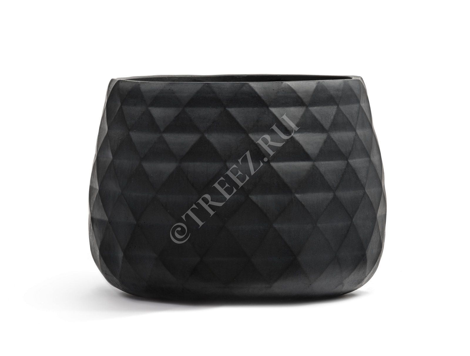 41.1020-0036-BLCK-24 Кашпо  ERGO - серия Diamond - Низкая чаша - Антрацит Цветочная коллекция  - Вид №2