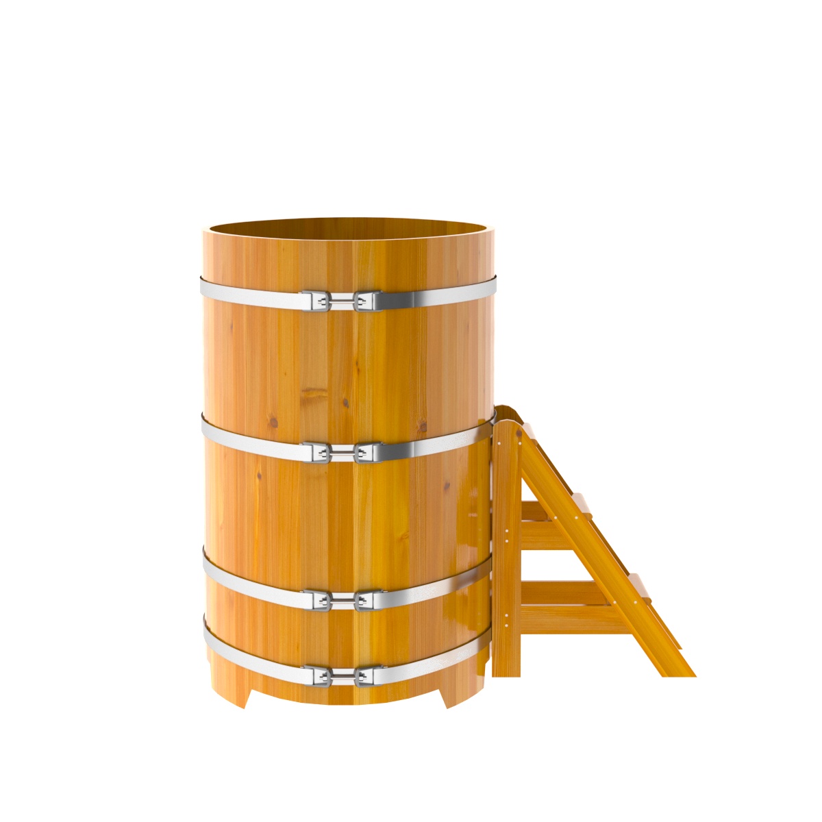 2276 Купель овальная из лиственницы Рустик 0,92х1,66х1,4 натуральная Alyarus  - Вид №3