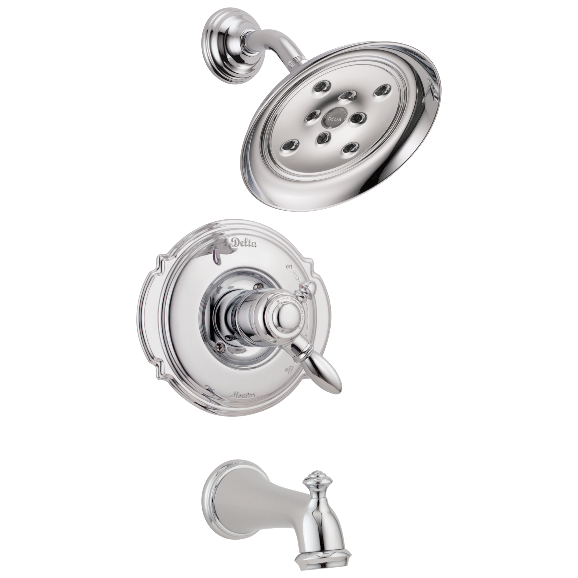 T17455-H2O Monitor® 17 Series H2Okinetic® для ванны и душа Delta Faucet Victorian Хром