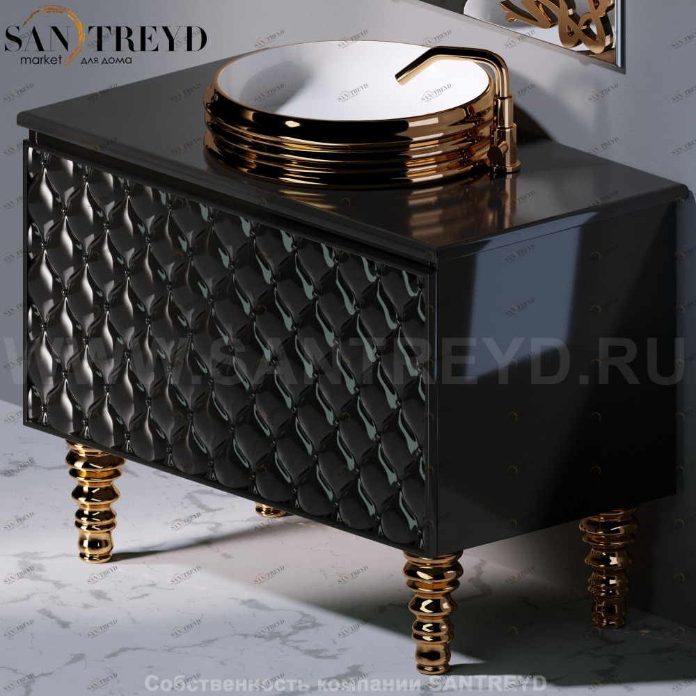 Ящик C290C CLASS с черным фасадом и черными вставками AeT ITALIA GLASS C290C104