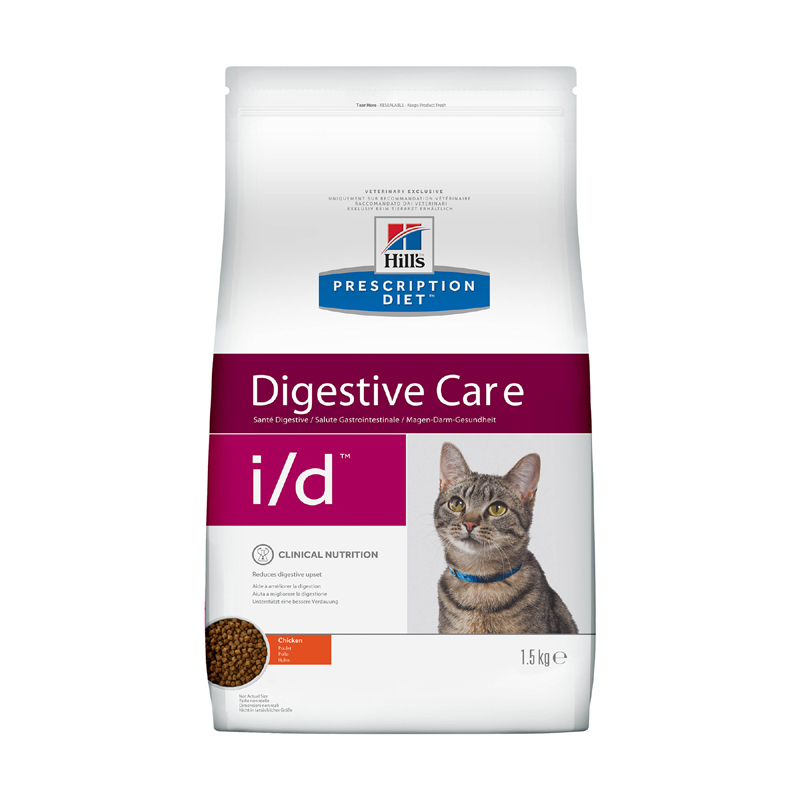 Т0055180 Корм для кошек Hill"s Prescription Diet Feline I/D при заболеваниях ЖКТ, курица сух. 1,5кг Hill's 