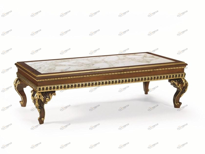 SCAPPINI & C Прямоугольный деревянный журнальный столик с мраморной столешницей 35th anniversary 2610-m