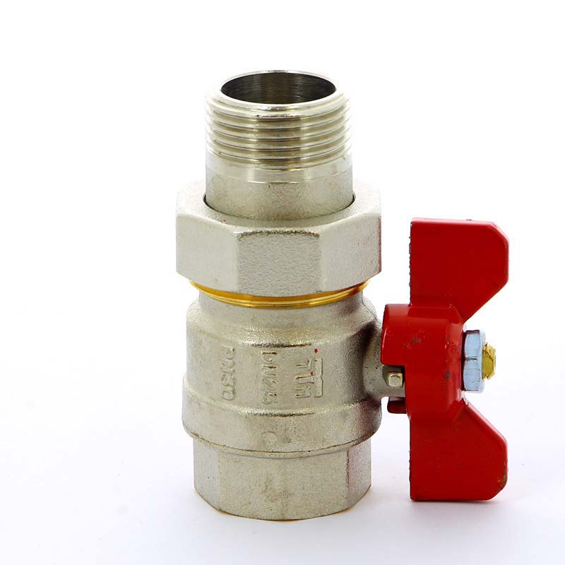 Кран шаровой НВ с разъемным соединением для коллектора бабочка TIEMME 1" 2120002 - Вид №3