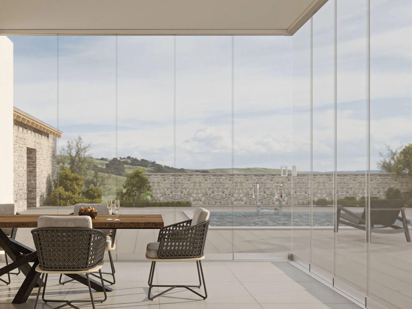 Панорамное раздвижное окно TEMPRAGLASS ALPHA PLUS ARCH-00093894