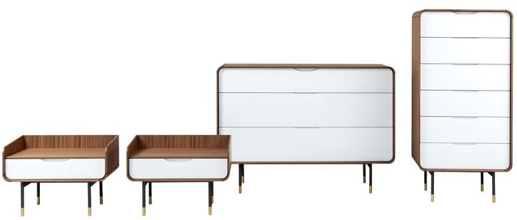 Tonin Casa Прямоугольная тумбочка из орехового дерева с ящиками Opera sun-id-1491176 - Вид №2