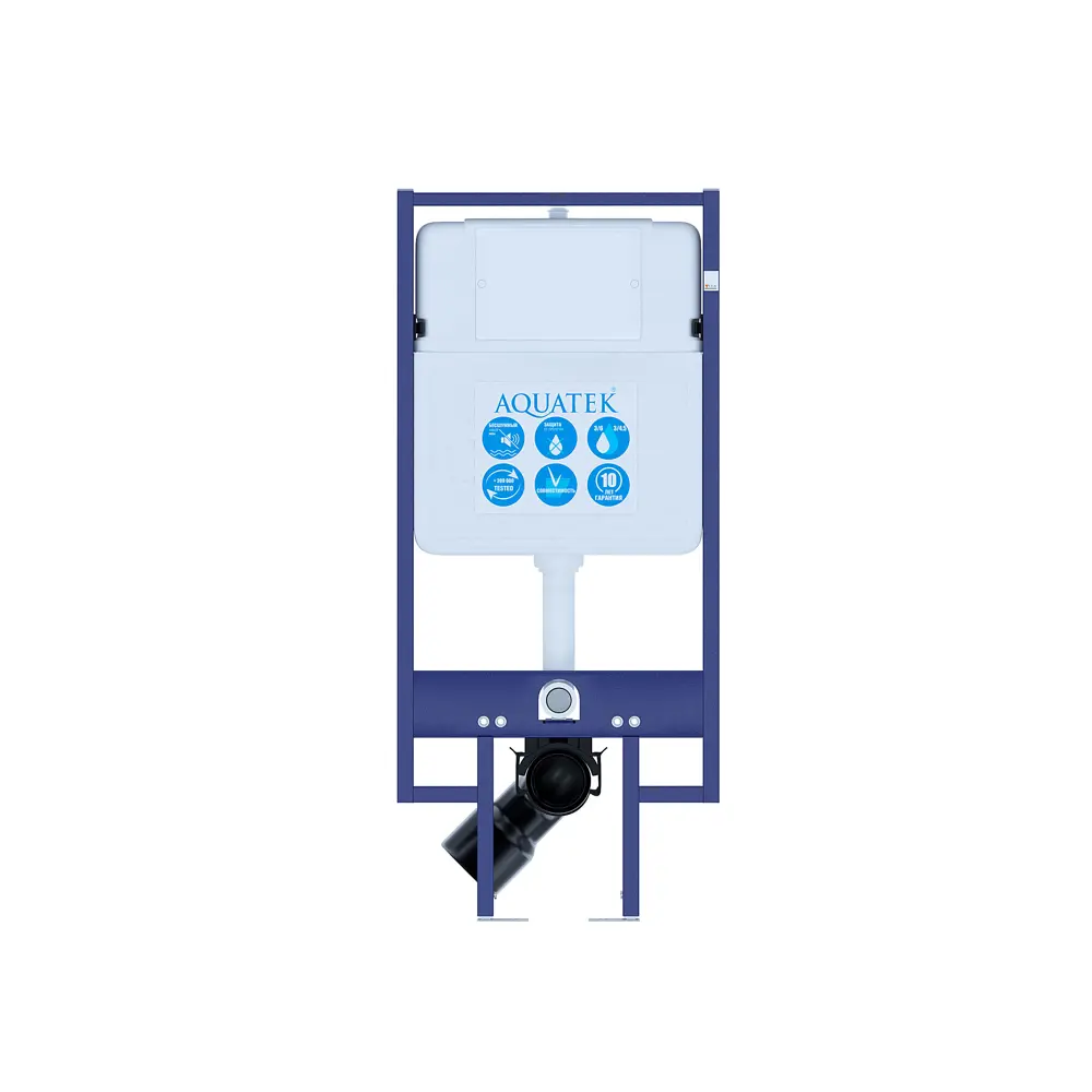 Комплект инсталляция с унитазом Aquatek Европа 4 в 1, безободковый с микролифтом, клавиша цвет белый STLM-2120468 - Вид №9