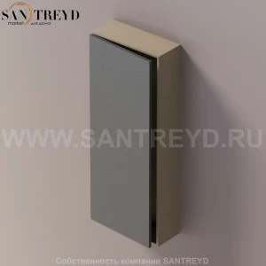 LIFT Модульный шкаф 100 см с левой дверью на доводчиках. Модули могут располагаться горизонтально и вертикально. Отделка: серый дуб и черная кожа. AMOB053NERCSX