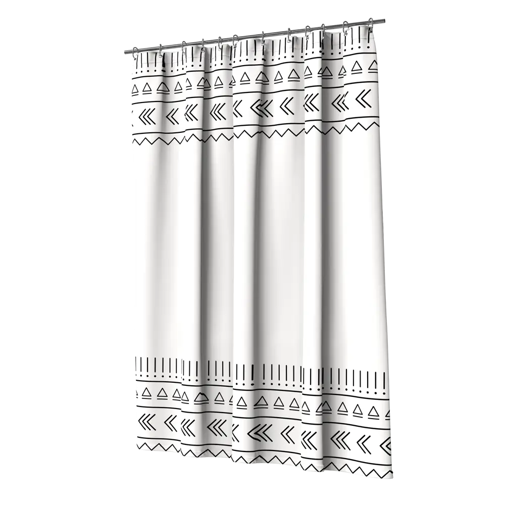 Lemer Snow - Элегантная штора для ванной 180×200 см в черно-белой гамме 86881070 STLM-0072295 - Вид №1