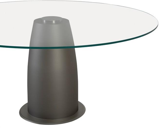 Tonin Casa Круглый стеклянный стол с основанием из окрашенной стали sun-id-1409451 - Вид №5