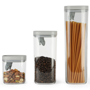 QL10348-CL-GY Набор кухонных емкостей lucky mouse Qualy