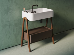 Прямоугольный керамический консольный умывальник