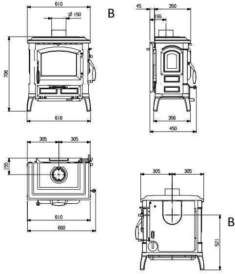 LA NORDICA EXTRAFLAME Дровяная печь из чугуна sun-id-1349646 - Вид №2