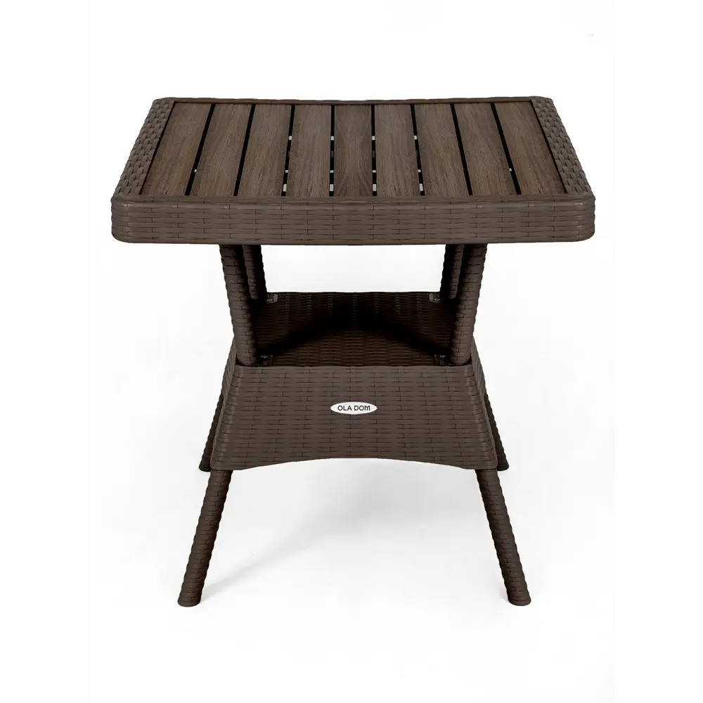 Стол садовый Rattan Ola Dom 75.5x76x74.5 см композитный материал цвет коричневый Santreyd STLM-2014821 - Вид №1