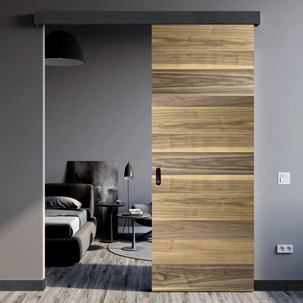 Комплект двери Loft глухая 90x200 см шпон цвет американский орех без доборов 89428555 STLM-2169114 МАРИО РИОЛИ  - Вид №3
