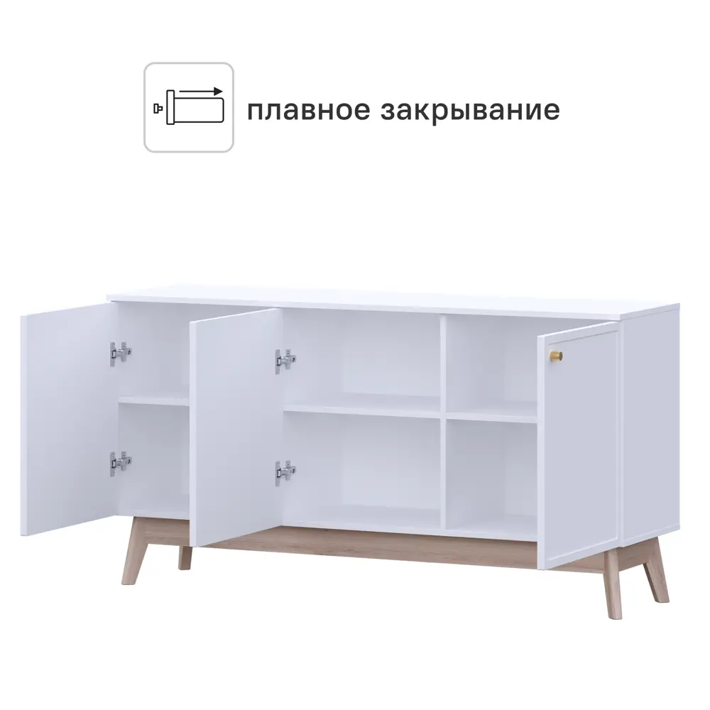 Тумба под телевизор KONSENSA Амьен 150x79x41.7 см ЛДСП цвет белый 89448137 STLM-2067988 Лион - Вид №2
