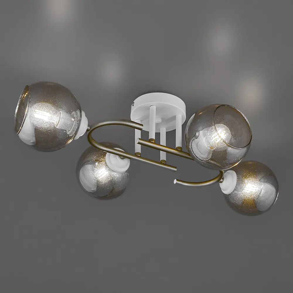 Люстра потолочная Jlight Jerome 3153/4C 4 лампы цвет белый и матовое золото 85233264 STLM-2078493  - Вид №3