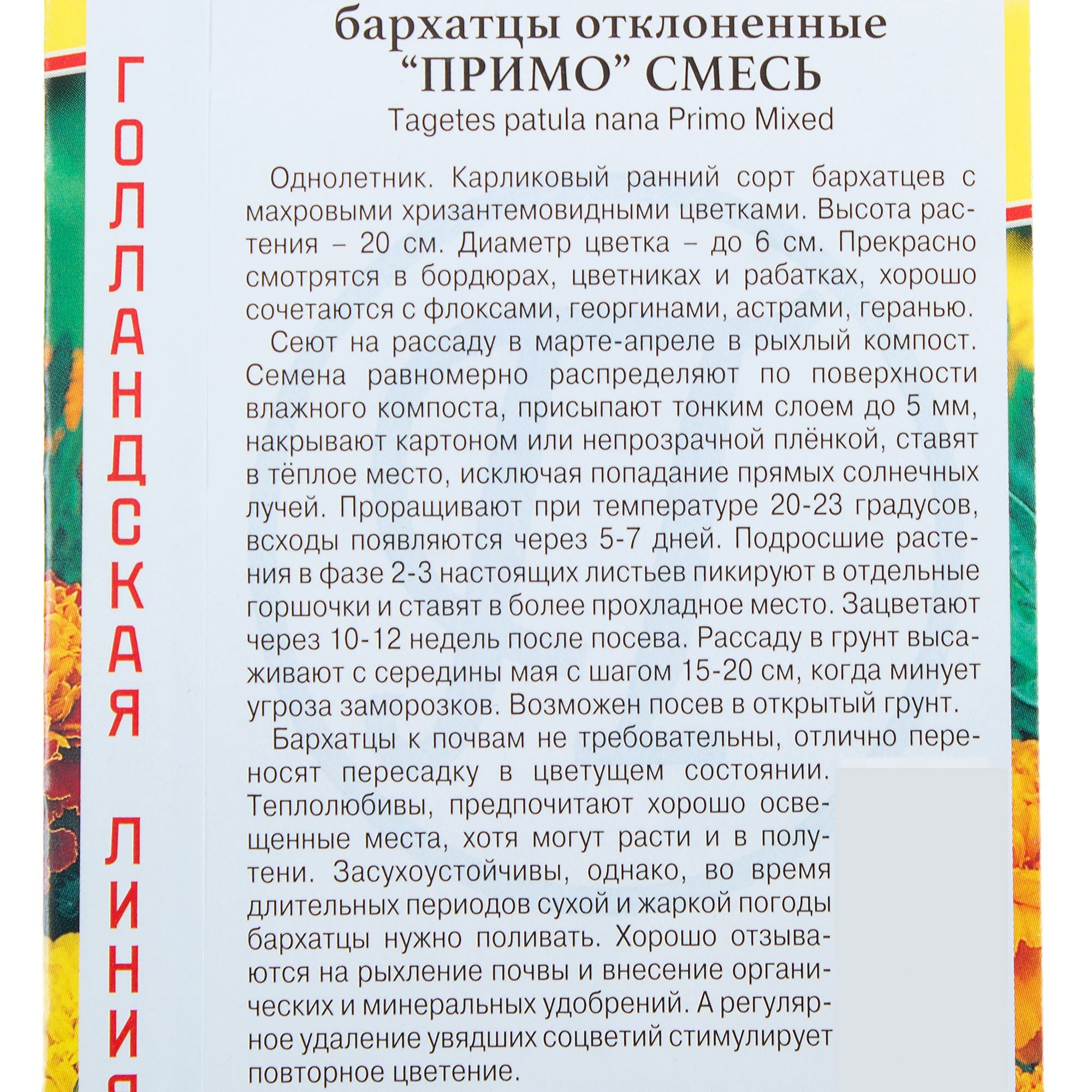 17301352 Бархатцы отклонённые «Примо», смесь Santreyd  - Вид №2