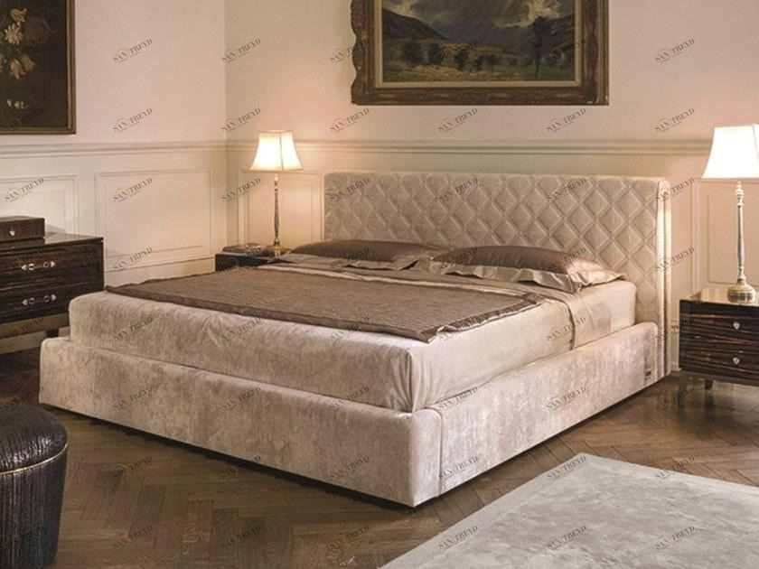 Longhi Двуспальная кровать из ткани с мягким изголовьем Loveluxe 2014 – royal collection W 820