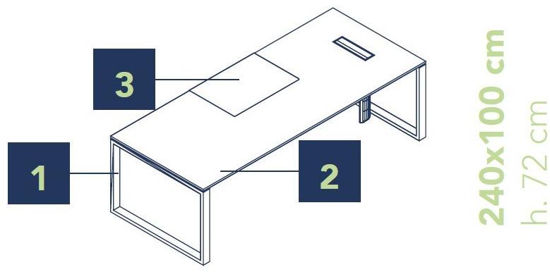 Bralco Рабочий стол из алюминия и дерева Loopy sun-id-1349381 - Вид №5