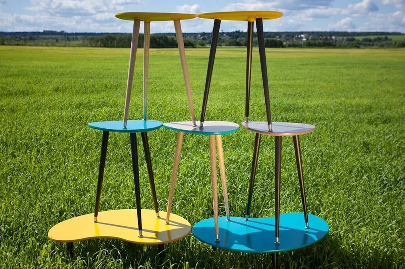 Журнальный столик с деревянными ножками кейл "Почка" WOODI  00-3966162 Зеленый  - Вид №3