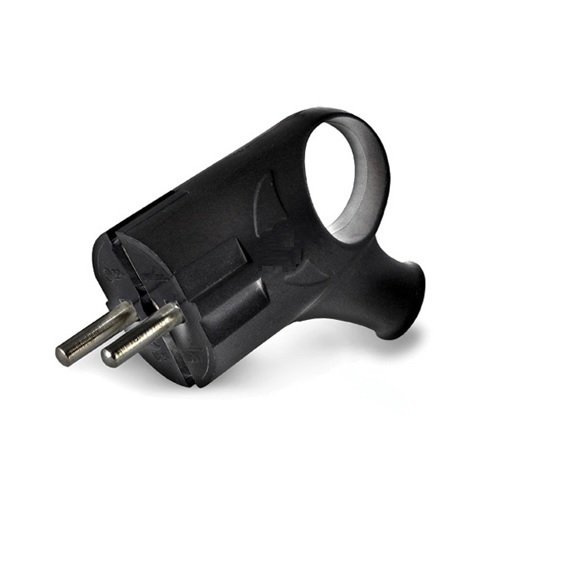 Угловая вилка DUWI с ушком для подвешивания, 16А, черная 87658024 STLM-0074637