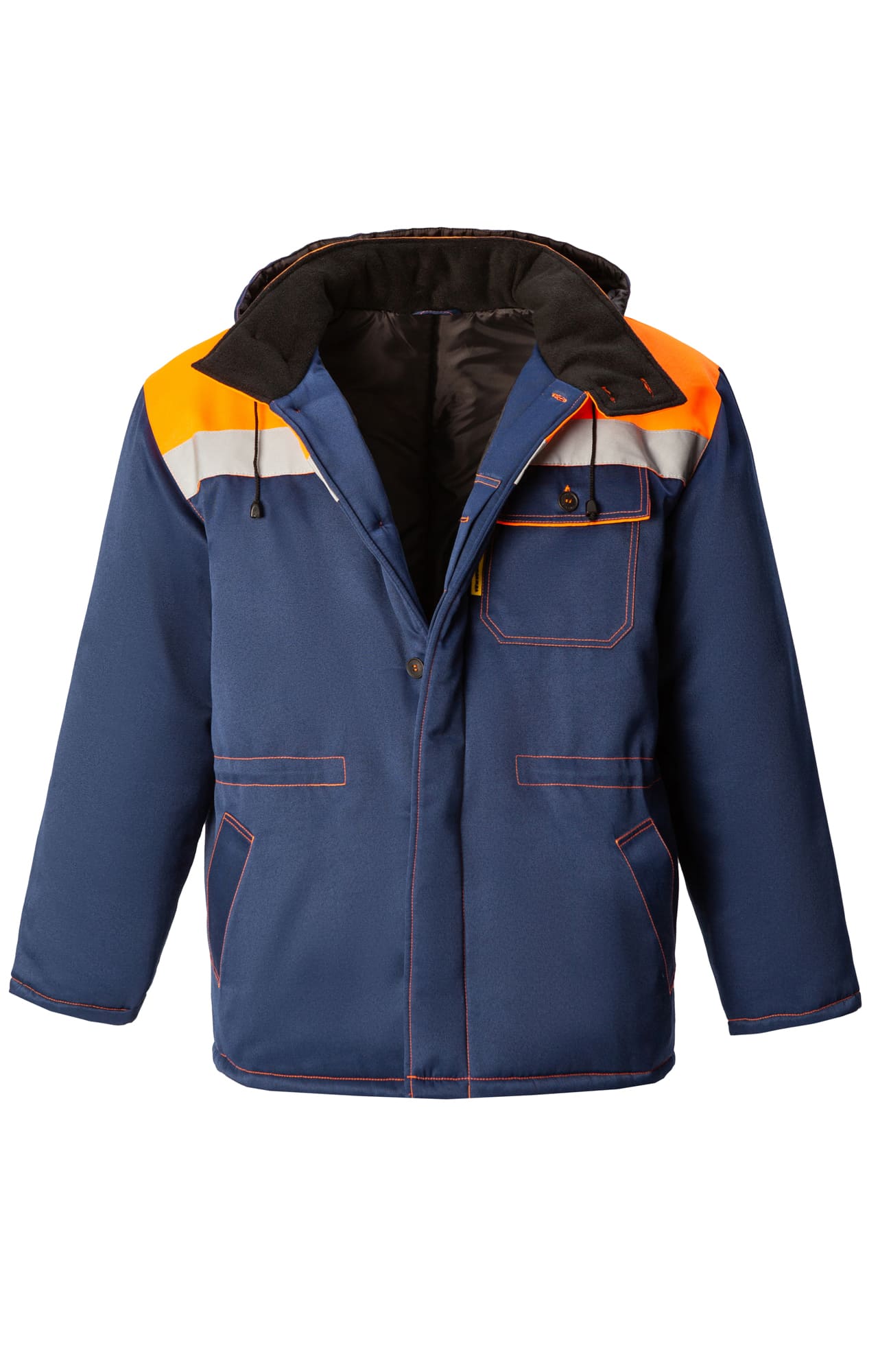 5035014 Костюм КОММУНАЛЬЩИК НЬЮ утепленный темно-синий оранжевый  Зимняя спецодежда  размер 56-58/182-188  - Вид №3