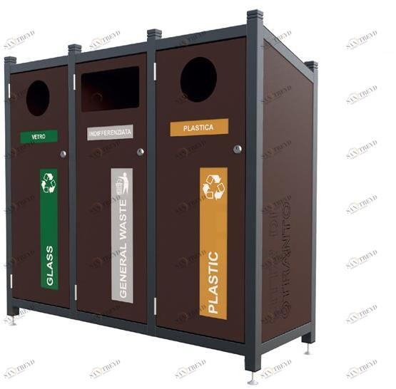 Lazzari Урна из оцинкованного листового металла для раздельного сбора отходов sun-id-1477619