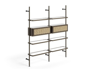 Модульный книжный шкаф с креплением пол-потолок