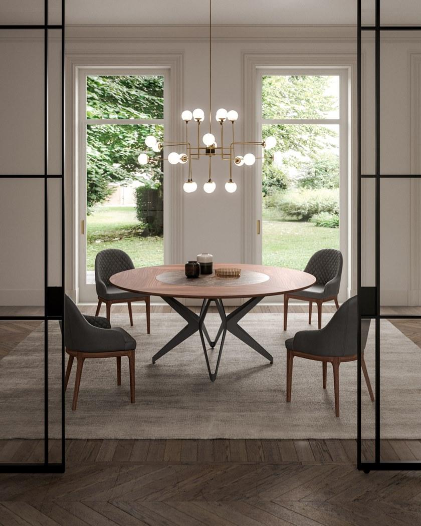 Ozzio Italia Круглый дубовый стол с ленивой сьюзен Dna T254 - Вид №2