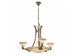 Атласная люстра с алебастром