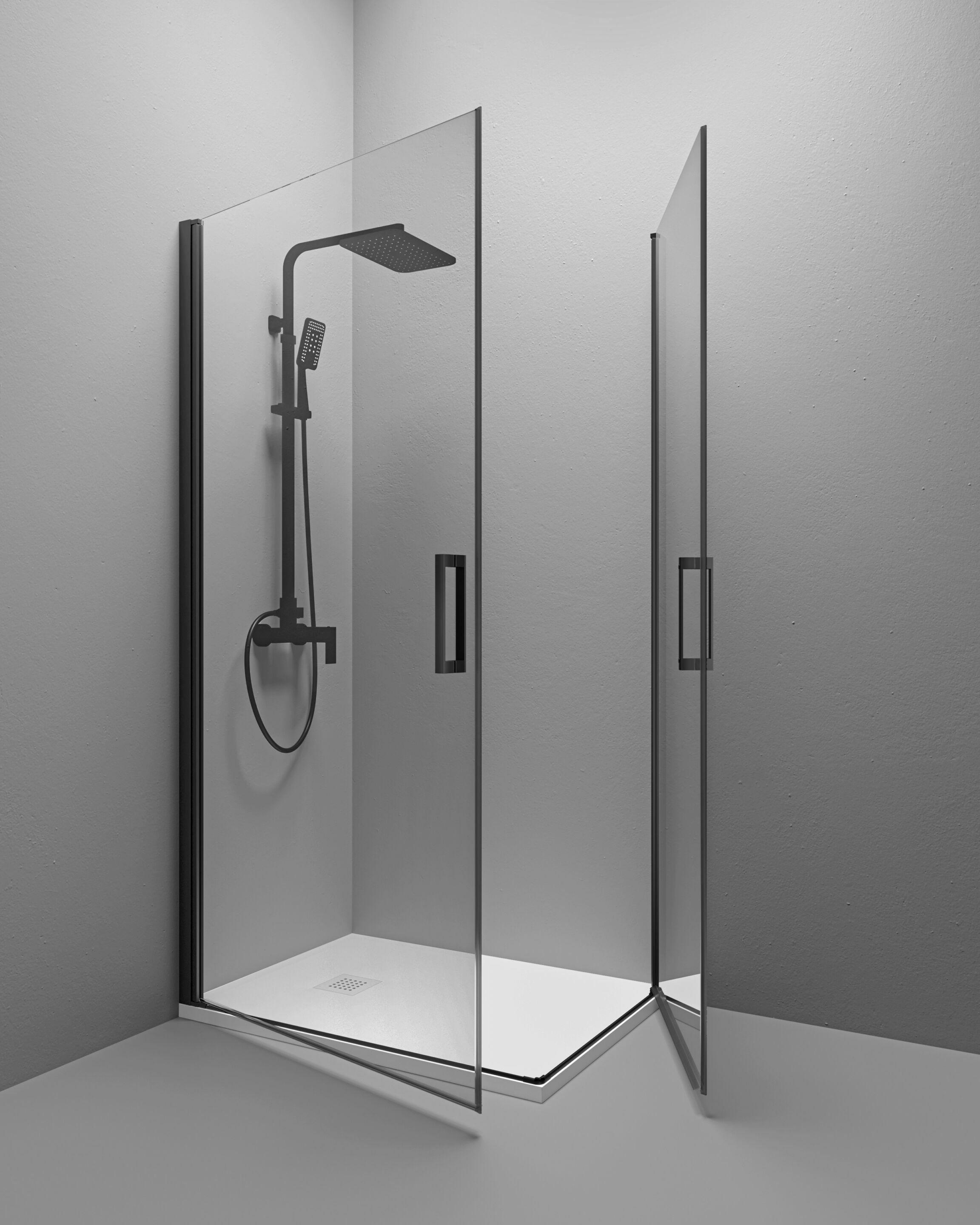 Алюминиевая и стеклянная угловая душевая кабина с распашной дверью TAMANACO SWING ARCH-00114950 - Вид №14