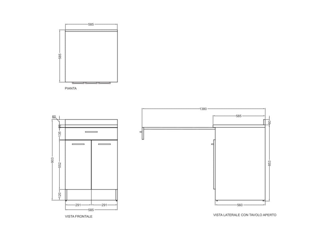 Шкаф для белья из ДСП со съемным верхом COLAVENE аксессуары для прачечной ARCH-00076820 - Вид №2
