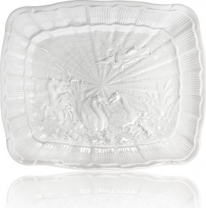 73549 Meissen Блюдо квадратное Meissen "Лебединый сервиз" 26,5см (белый рельеф) Фарфор