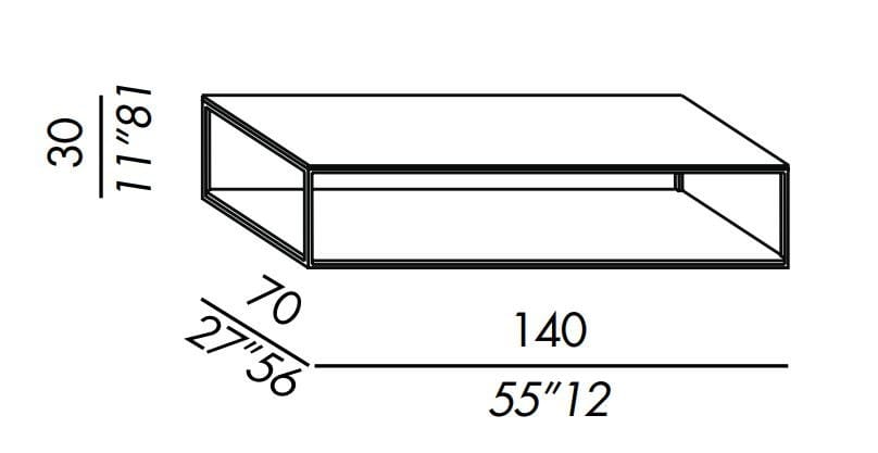 Металлический прямоугольный низкий журнальный столик Meridiani Hardy ARCH-00119083 - Вид №4
