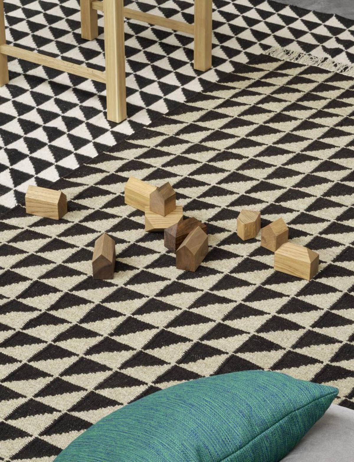 Прямоугольный шерстяной ковер с геометрическим рисунком e15 IZA ARCH-00059936 - Вид №3