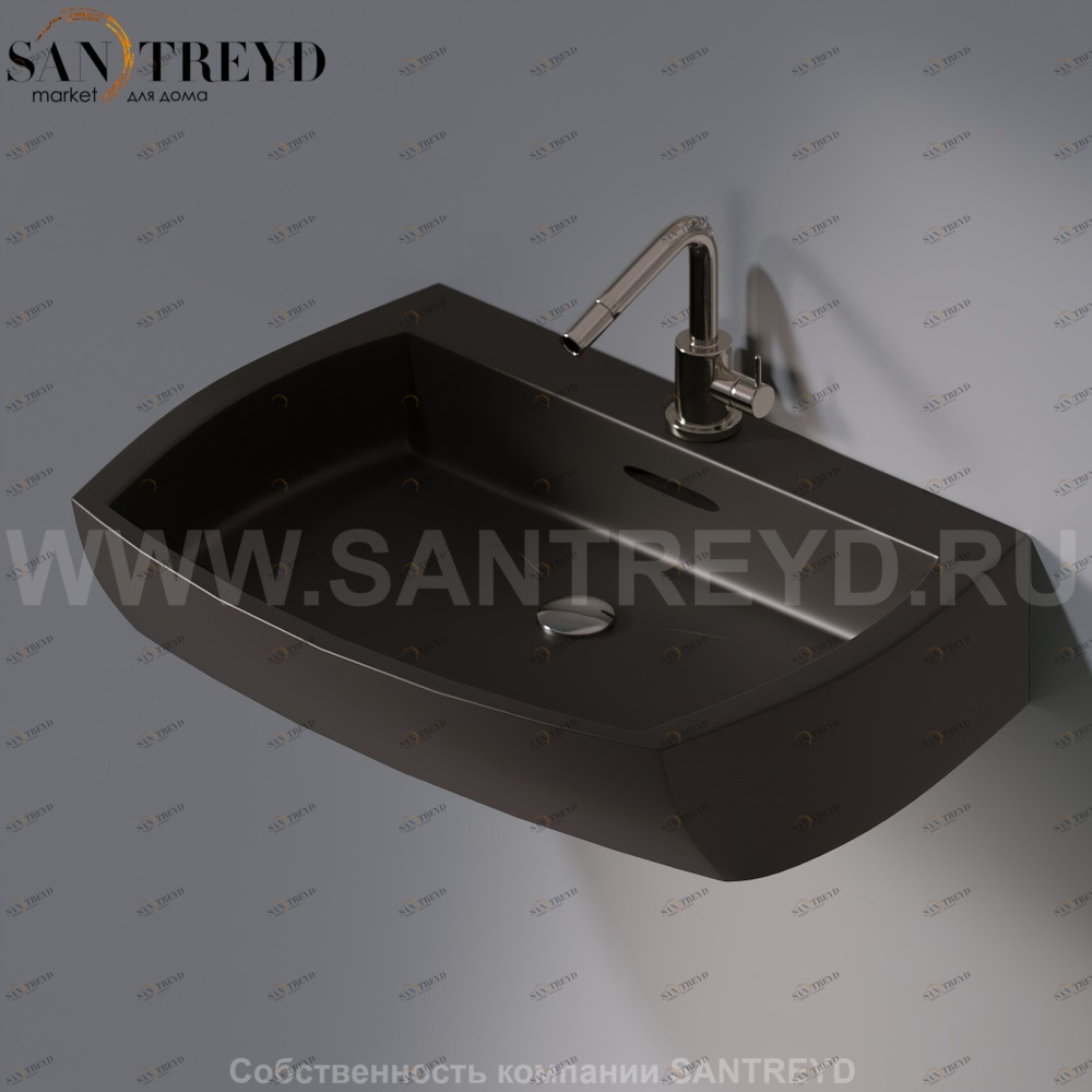 L283.105 Подвесная раковина настенная овальная A. e T. Italia SQUARE черная AeT ITALIA