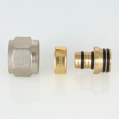 VTc.710.N.1604 Фитинг коллекторный обжимной для металлополимерной трубы Valtec 16 мм x 1/2"  - Вид №8