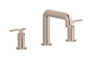 Смеситель для раковины на 3 отверстия с коротким изливом в комплекте с донным клапаном. WE ARE IB b2392rs Rose Gold Bold